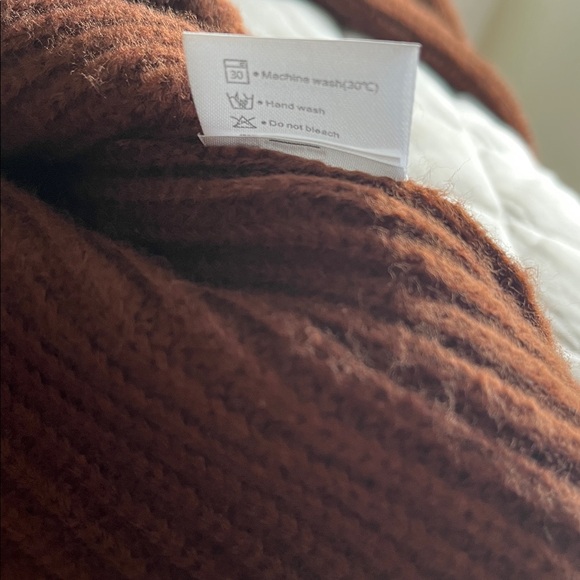 Classic Ribbed Brown Button-Front Cardigan Sweater - Picture 6 of 6